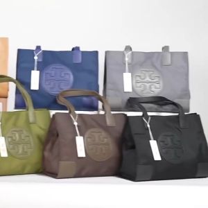 [YONO Store] Fashionable Ladies  Shopping Bag  Waterproof Nylon Cloth Bag Leather Tote Bag