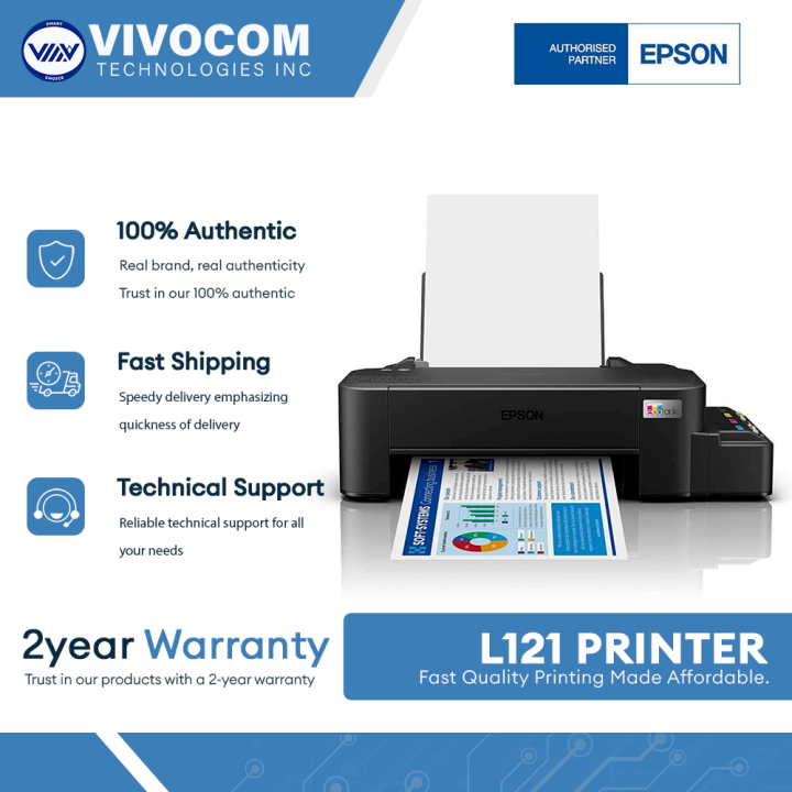 Epson EcoTank L121 A4 Ink Tank Printer Fast Quality Printing Made Affordable.