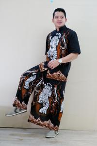 setelan celana sarung baju Koko terlaris macan mojang batik solo masa kini