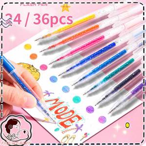 36 Colors Glitter Gel Pen Set Multiple Colour Pens Smooth Writing Glitter Colours Stationery Gifts