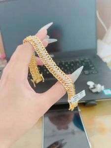 {loại1} Lắc tay đính đá cz nhân tạo gợn mẫu mới hot trend mạ vàng Kami trang sức sỉ LHT145