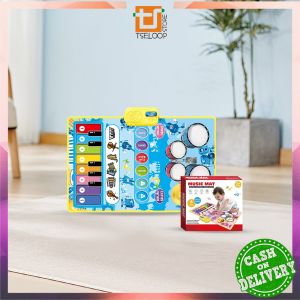 OFM-M378 Mainan Edukasi Anak Playmat 2IN1 Music Mat Piano Drum / Mainan Anak Karpet Alat Musik