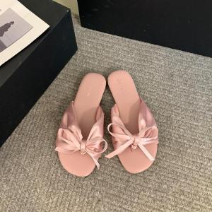 Free Shipping Elegant Sandals New Style Soft-Soled With A Bow Flat Beach-Style Open-Toe
