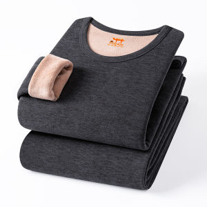 Autumn and Winter Thermal Underwear Set Plus Velvet and Thick Cold-proof Middle-aged and Elderly Mens and Womens Thermal Underwear