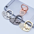 Universal Shiny Rhinestone Love Heart Phone Finger Grip Ring Phone Stand Mount Holder. 