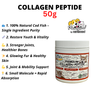 PawGlow Pet Collagen Peptide Powder Unflavored Joint Hip Supplement For Dogs & Cats- Improve Mobility Health