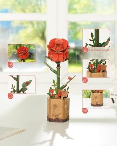 Robotime Rowood 5-Types Flowers Bouquet DIY 3D Wooden Puzzle Model Kits Home Decor Moms/Lover/Girls Gift New Product