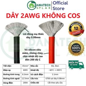 Dây nối bình acquy pin lithium 2AWG 4AWG 6AWG dây điện AWG siêu mềm chịu nhiệt cao 200 độ C