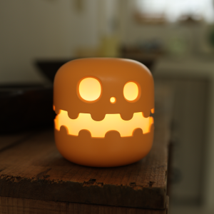 Halloween pumpkin smiling face night light Halloween decoration party indoor dining table decoration cute LED night light gift with timer function funny ornament atmosphere sleep light