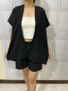 One fashion id COD GRATIS ONGKIR Setelan Casandra crinkle air flow / set cardigan + celana pendek / set wanita crinkle / setelan wanita terbaru / set wanita kekinian / Overall wanita / jampsuit wanita