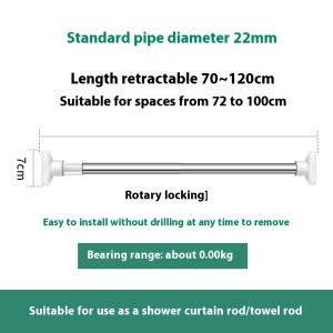 Móc treo quần áo bằng thép không gỉ Cần Câu Thu gọn không đục lỗ quần áo phòng tắm móc treo Thanh treo rèm hộ gia đình Giá phơi đồ tủ quần áo