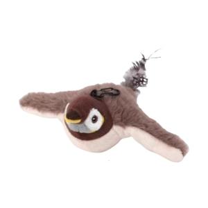 Interactive Cats Toy Interactive Teaser Sparrow Toy for Indoor Outdoor Felines Fun Flapping Wing Plush Toy