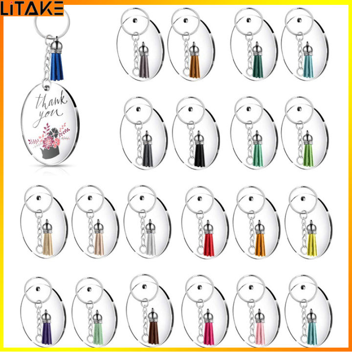 Litake 36pcs Sublimation Blanks Set With Key Rings Tassels Heat ...