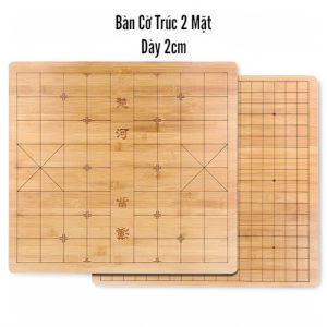 Bàn Cờ Ván Trúc Dày 2cm Khắc 2 mặt Dùng Chơi Cờ Tướng - Cờ Vây 19 dòng - Cờ Caro