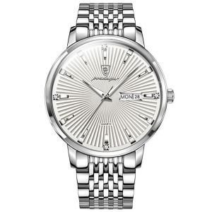 Poedagar Người Đàn Ông Của Đồng Hồ Đồng hồ thạch anh Kinh Doanh Da hồng vàng Đồng hồ nam thời trang đồng hồ phát sáng Ngày Đồng Hồ Đeo Tay Đồng Hồ Cho Mens Ban Đầu