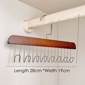 Candy Online Wooden Clothes Hanger With 8 Hooks Multifunctional Sling Bra Necktie Storage Hanging Holder Drying Hanger
