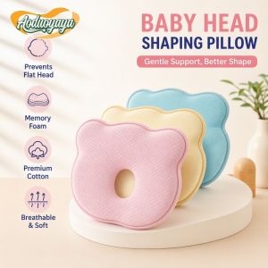 AODUOYAYA Infant Pillow Cotton Memory Foam Head Support Anti Flatness Breathable Soft Washable Nursery Bedding