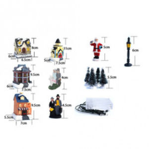 -border Hot-ing Christmas Gift Decorations LED Light House Set Christmas DIY Decoration Christmas Village Resin Crafts