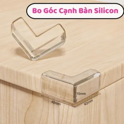 Bo Góc Bàn Silicon Trong Suốt An Toàn Cho Bé – Combo 2 Set (1 Set 4 Miếng Tổng 8 Miếng) Keo 3M Chắc
