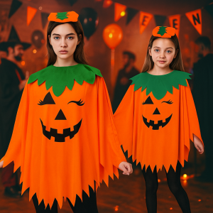 IPIE2 Có băng đô Áo choàng bí ngô phát quang Trang phục phù thủy Kiểu dáng áo khoác Trang phục cosplay bí ngô Chủ đề bí ngô Thiết kế phát quang Vải hóa trang tiệc Halloween