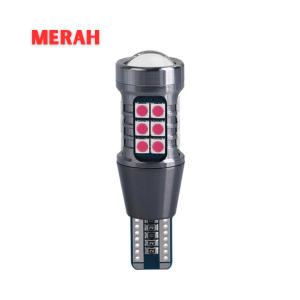 Lampu T10 T15 27 Titik LED SDM Lensa Proyektor Projector W16W W5W Canbus Lampu Mundur Rem Sein Sign Senja Motor Mobil Kendaraan Putih Merah Kuning Biru