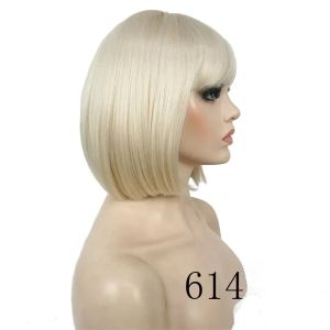 StrongBeauty 27Color Womens Wig Synthetic Black/Blonde Short Straight Neat Bang Bob Style Hair Full Wigs2026