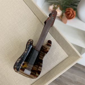 SHEBE668 Axit acetic Kẹp tóc đàn ghi ta Acetate Đàn Piano Băng Video Kẹp cá mập lớn Hài Hước Phụ kiện tóc Kẹp tóc phát nhạc Cô Gái