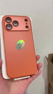 เหมาะสำหรับแอปเปิ้ล 17 ผิวหยาบ AG เคสศัพท์แก้ว 16 พร้อมตัวป้องกันเลนส์ iPhone15proMax เคสป้องกันแบบหุ้มทั้งเครื่อง