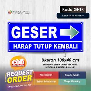 SPANDUK BANNER GESER HARAP TUTUP KEMBALI KODE GHTK BIRU