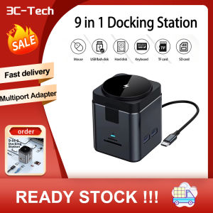 9 in 1 Docking Station 15W Wireless Charging USB C Hub Multiport Adapter