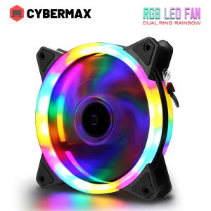 YGT 120mm RGB Case Fan Double Ring LED Rainbow Computer Case Fan Cooling Fan Components