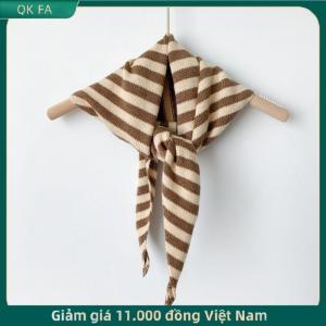 QK FA ✨ Phụ Nữ Mùa Thu Mùa Đông Khăn Choàng Mùa Đông Ấm Áp Mềm Dệt Kim Sọc Tam Giác Khăn Thời Trang Phụ Nữ Khăn Quàng Cổ Khăn Quàng Cổ Kỳ Nghỉ Quà Tặng