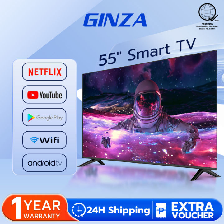 GINZA 32/40/43/50/55 Inches Smart TV Flat Screen TV Android TV / WIFI ...