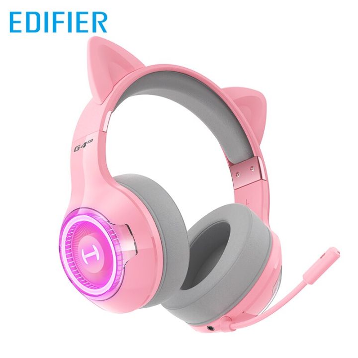 Edifier HECATE G4BT Cat Ear Pink Wireless Headphones RGB