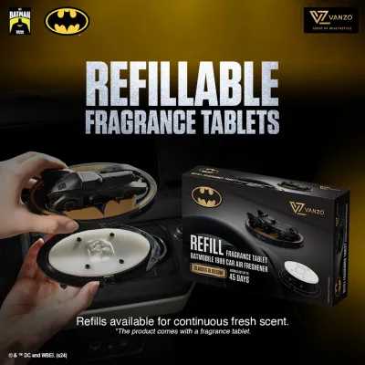 [Refill Pack] VANZO x DC Batmobile 1989 Car Air Freshener Fragrance Tablet - Batman 85th Anniversary