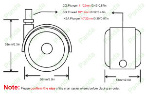 Roda Kursi Kantor PANDA 5PCS: Pengganti Roda Kursi Kerja