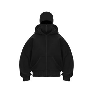 Do The Flow HOODIE BALACLAVA ZIPPER JAKET BOXY HITAM