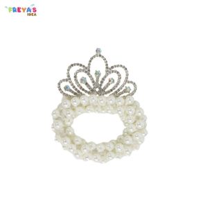 FR-C879 Ikat Rambut Anak Perempuan Motif Mahkota Mutiara Crown Gaya Korea / Girls Hair Ties Karet Rambut Mutiara Anak / Ikat Rambut Princess Lucu Import