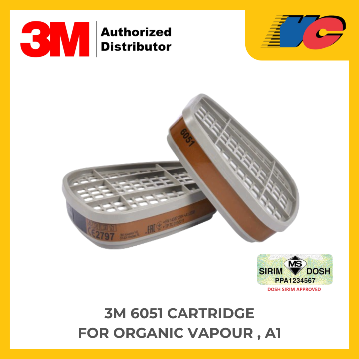 3M 6051 Organic Vapour Respirator Cartridge, A1 (2pcs / pkt) | Lazada