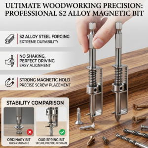 Spring Loaded Magnetic Phillips Screwdriver Bit High Precision Magnetic Tool Bit Professional Grade DIY Home Repair Accessory