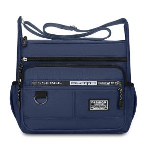 SEA JJT Large Capacity Waterproof Mens Shoulder Bag with Multiple Pockets for Business and Casual Use