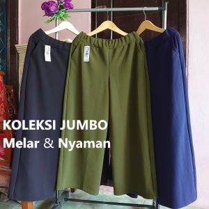 KULOT REMAJA & BIG ALL SIZE JUMBO ~ L/XL s.d. 3XL-5XL BB 45-99kg ADA💯 Saku Kanan - Kiri / Crepe Premium Tebal & RIngan / Bawahan Muslimah / Melar Dan Nyaman celana panjang wanita/other ootd/kasual/loose pants
