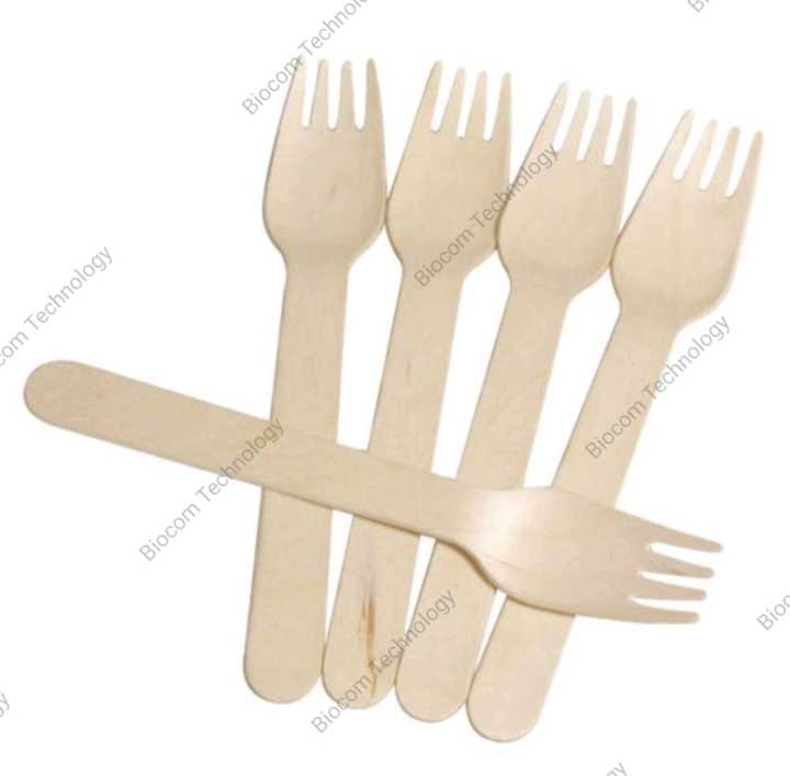 50pcs Biodegradable Wooden 16cm Spoon Fork Sudu Garfu Kayu Utensils ...