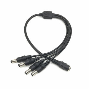 Jack DC 5.5x2.1mm 12V Kabel adaptor cumi cabang 4 konnector 1 to 4 DC male For Kamera CCTV NVR LED