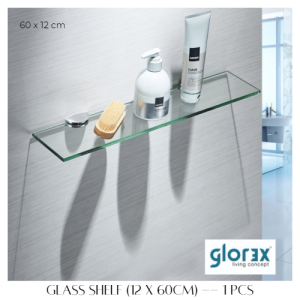 (GLOREX🇲🇾) (in Set) (2pcs) High Quality Thick Bathroom Wall Mounted Corner Glass Shelf  Corner Shelf Shampoo Rack Bathroom Shelf Bathroom Rack Toilet Rack Glass Rack 1 Layer Toilet Rak Glass Rak Bathroom Rak Fast Delivery Ready Stock Readily Stock
