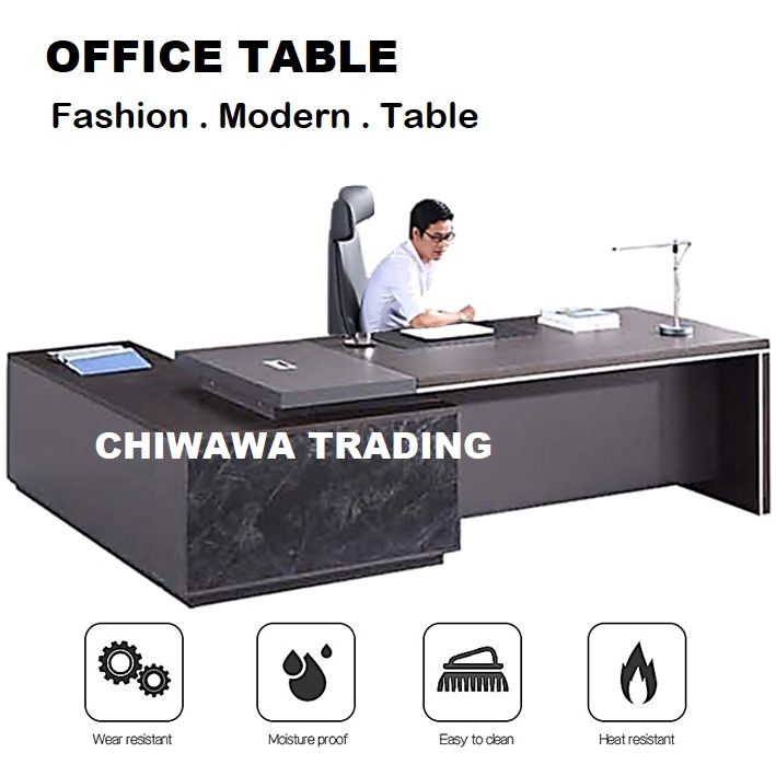 Modern Wooden L Shape Boss Director Computer Desk Table Home Office ...