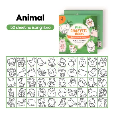 Lakoe Cartoon Handy Doodle Book Coloring Drawing Book Educational Kids 50 Pages Paper Mini DIY