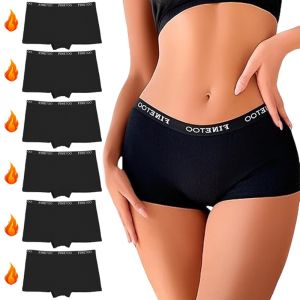 FINETOO 6Pcs/Set Panties Cotton Safety Pants Breathable Mid Waist Women Japanese Pure Cotton Safety PantsM-XL Korean-style anti-glare leggings