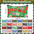 24 Pieces Makeup Bags Bulk Canvas Cosmetic Bags Purse Organizer Zipper Cosmetic Pouch Portable Travel Toiletry Pouch for Women Men Gifts, 7 x 4 Inch (Christmas). 