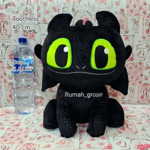 (My Online Shops) Boneka Toothless Night Fury Dragon Naga Boneka Naga Hitam Lucu